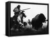 Geronimo Hunting Buffalo-null-Framed Stretched Canvas