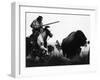 Geronimo Hunting Buffalo-null-Framed Photographic Print