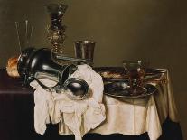 A Jan Steen' Jug, Conical Roemers on a Silver Stand and on a Pewter Plate, a Silver Chalice, a…-Gerret Willemsz. Heda-Giclee Print