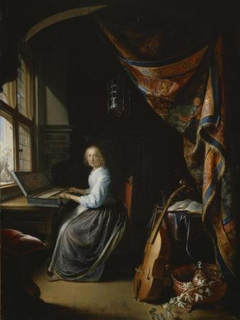 A Lady Playing the Clavichord