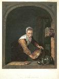 Rembrandt's Mother at the Spinning Wheel-Gerrit Dou-Framed Giclee Print