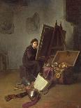Rembrandt's Mother at the Spinning Wheel-Gerrit Dou-Stretched Canvas