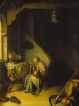 Rembrandt's Mother at the Spinning Wheel-Gerrit Dou-Mounted Giclee Print