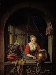 A Woman Hanging Up a Fowl-Gerrit or Gerard Dou-Giclee Print