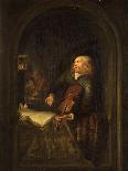 Girl with an Oil Lamp at a Window, 1645-75-Gerrit or Gerard Dou-Framed Giclee Print