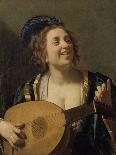 La joueuse de guitare-Gerrit Van Honthorst-Giclee Print