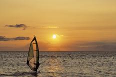 Windsurfing on the Ocean at Sunset, Maui, Hawaii, USA-Gerry Reynolds-Photographic Print