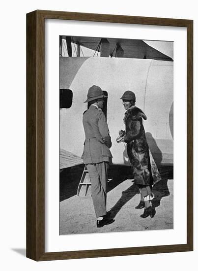 Gertrude Bell Beside Her Aeroplane-null-Framed Photographic Print