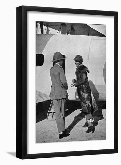 Gertrude Bell Beside Her Aeroplane-null-Framed Photographic Print