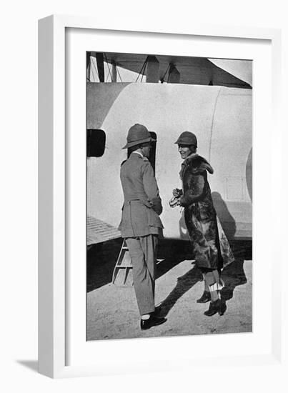 Gertrude Bell Beside Her Aeroplane-null-Framed Photographic Print