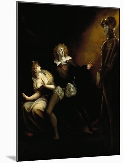 Gertrude, Hamlet and the Ghost of Hamlet's Father-null-Mounted Giclee Print