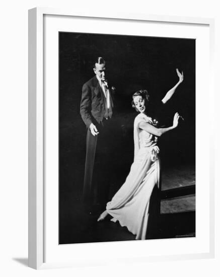 Gertrude Lawrence and Noel Coward in Play "Tonight at 8:30"-Peter Stackpole-Framed Premium Photographic Print