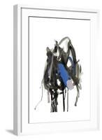 Gestural Brush, Blue-Lora Gold-Framed Art Print