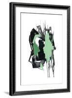 Gestural Brush, Green-Lora Gold-Framed Art Print