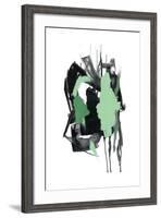 Gestural Brush, Green-Lora Gold-Framed Art Print