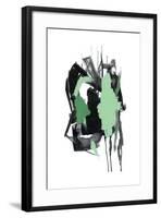 Gestural Brush, Green-Lora Gold-Framed Art Print