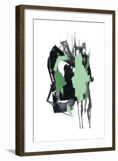 Gestural Brush, Green-Lora Gold-Framed Art Print