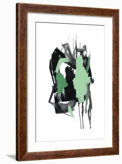 Gestural Brush, Green-Lora Gold-Framed Art Print