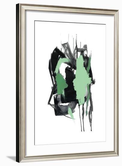Gestural Brush, Green-Lora Gold-Framed Art Print