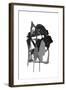 Gestural Brush, Grey-Lora Gold-Framed Art Print