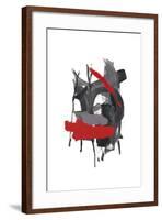 Gestural Brush, Red-Lora Gold-Framed Art Print