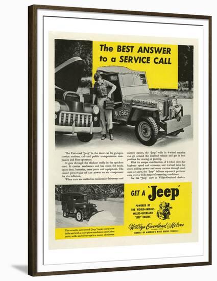 Get a Jeep - Willy Overland-null-Framed Premium Giclee Print