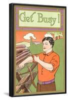 Get Busy Sawyer-null-Framed Art Print