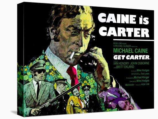 Get Carter, British Poster, Michael Caine, 1971-null-Stretched Canvas