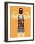 Get in Shape. Typographic Gym Phrase Vintage Grunge Poster Design with Strong Man. Retro Vector Ill-ZOO BY-Framed Art Print