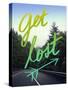 Get Lost Road Green-Leah Flores-Stretched Canvas