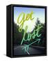 Get Lost Road Green-Leah Flores-Framed Stretched Canvas