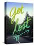 Get Lost Road Green-Leah Flores-Stretched Canvas