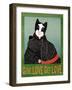 Get Love Give Love Bannerblack And Black And White Cat-Stephen Huneck-Framed Giclee Print