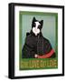 Get Love Give Love Bannerblack And Black And White Cat-Stephen Huneck-Framed Giclee Print