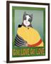 Get Love Give Love Banneryellow Dog And Grey Cat-Stephen Huneck-Framed Giclee Print