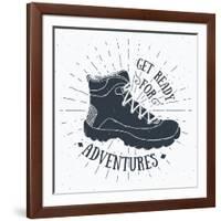 Get Ready for Adventures - Hiking Shoe-Anton Yanchevskyi-Framed Art Print