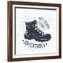 Get Ready for Adventures - Hiking Shoe-Anton Yanchevskyi-Framed Art Print