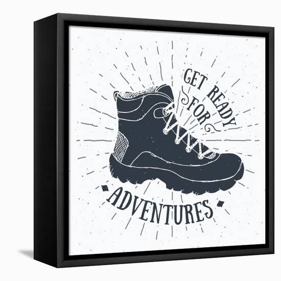 Get Ready for Adventures - Hiking Shoe-Anton Yanchevskyi-Framed Stretched Canvas