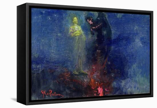 Get Thee Hence, Satan!-Ilya Efimovich Repin-Framed Stretched Canvas