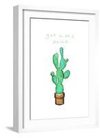 Get To The Point Cactus-OnRei-Framed Art Print