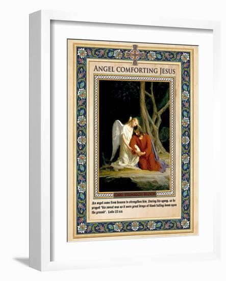 Gethsemane: Angel Comforting Jesus-Carl Bloch-Framed Giclee Print