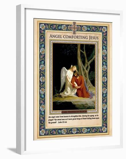 Gethsemane: Angel Comforting Jesus-Carl Bloch-Framed Giclee Print