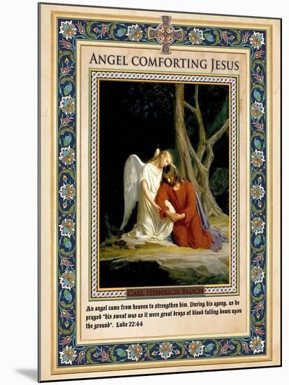 Gethsemane: Angel Comforting Jesus-Carl Bloch-Mounted Giclee Print