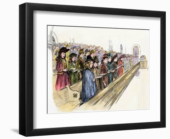 Gethsemane Baptist Church Choir Singing a Christmas Hymn, Philadelphia, 1890-null-Framed Giclee Print