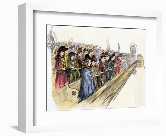 Gethsemane Baptist Church Choir Singing a Christmas Hymn, Philadelphia, 1890-null-Framed Giclee Print