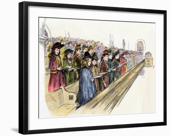 Gethsemane Baptist Church Choir Singing a Christmas Hymn, Philadelphia, 1890-null-Framed Giclee Print