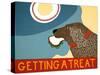 Getting A Treat Sand Choc Dog-Stephen Huneck-Stretched Canvas
