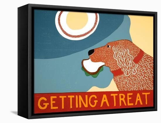 Getting A Treat Sand-Stephen Huneck-Framed Stretched Canvas