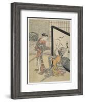 Getting Dressed, 1765-1769-Suzuki Harunobu-Framed Giclee Print