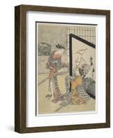 Getting Dressed, 1765-1769-Suzuki Harunobu-Framed Giclee Print